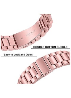 Generic Strap Band Metal 22MM For Samsung galaxy watch 3 45mm /watch 46mm/Gear S3/Huawei watch GT2E/GT (42mm,46mm)/GT2 Pro/GT2 46MM/honor Magic Watch2 46mm/Amazfit GTR 47mm/GTR 2/2e (Rose Pink)  - Image 3