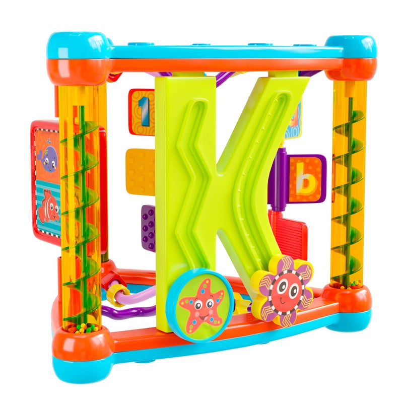 Lollipop Interactive Toddler Activity Triangle Montessori Toys for Toddlers Activity Cube for Play and Learning Educational Busy Cube with Shapes Colors and Spinners - Image 3