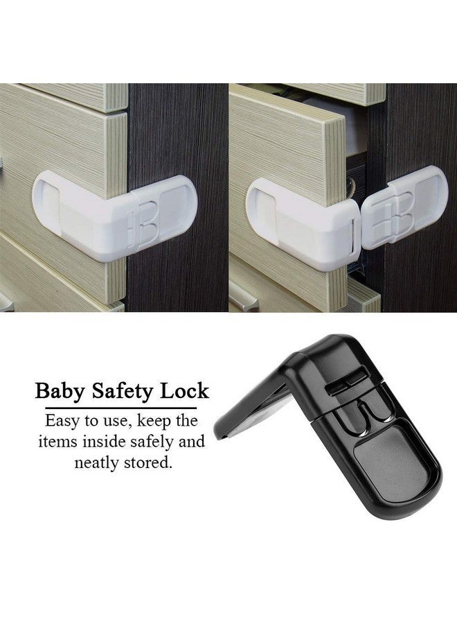 Fdit 5Pcs Baby Safety Cabinet Locks Cabinet Drawer Door Locks Kids Children Safety Lock For Drawer Door Cabinet (Black) - Image 4