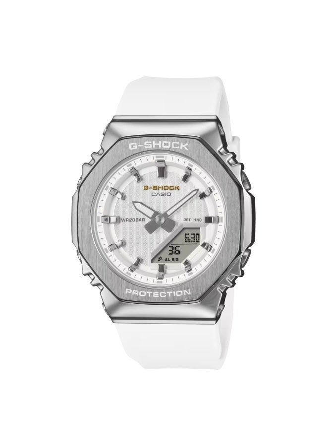 G-SHOCK Analog‑Digital Watch GM‑2110SH‑7ADR, 49.3 mm White Starry Sky Dial, Stainless Steel & Resin Case & Bracelet, 200 m WR - Image 1