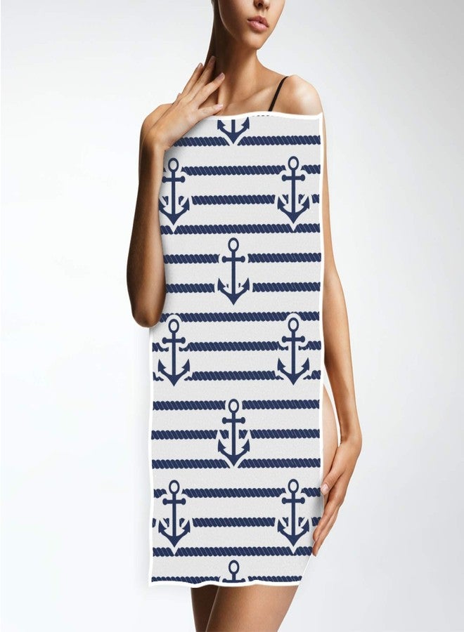 Vdsrup Nautical Stripes Anchors Hand Towels Ocean Sea Summer Anchor Towel Soft Kitchen Tea Towels Dish Washcloths Thin Guest Face Towel Portable Bath Decorations Housewarming Gifts 16 X 30 in - Image 5