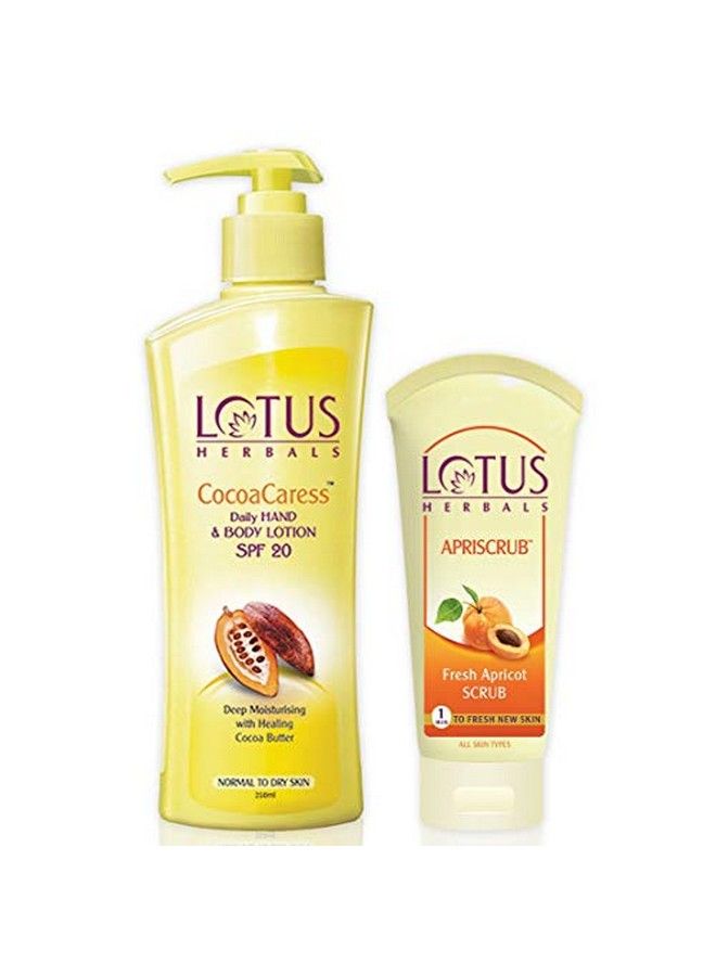 LOTUS HERBALS Cocoacaress Daily Hand & Body Lotion 250Ml With Apriscrub 60G 250 Ml  - Image 1