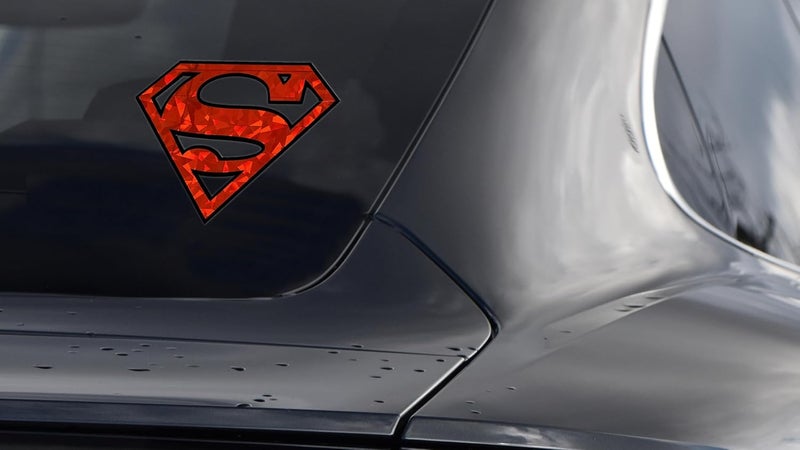 Elektroplate ملصق سوبرمان عاكس أحمر للسيارات 3.85 × 2.85 بوصة | ملصق DC Comic مقاوم للطقس ممتاز للسيارات، الشاحنات، المبردات، أجهزة الكمبيوتر المحمولة، والمزيد - Image 2