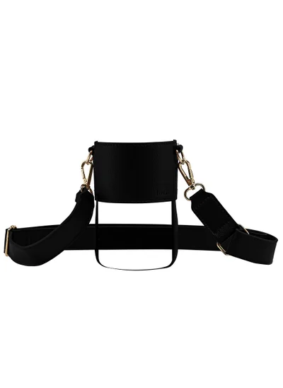لوك Black Adjustable Vegan-Leather Loch Strap with Gold Detailing for 900/1200 ml Bottles