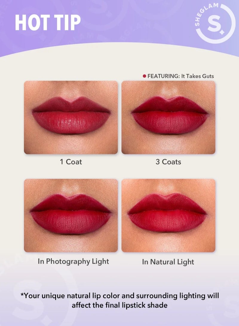 SHEGLAM DYNAMATTE BOOM LONG-LASTING MATTE LIPSTICK-TAKE ACTION Take Action - Image 5