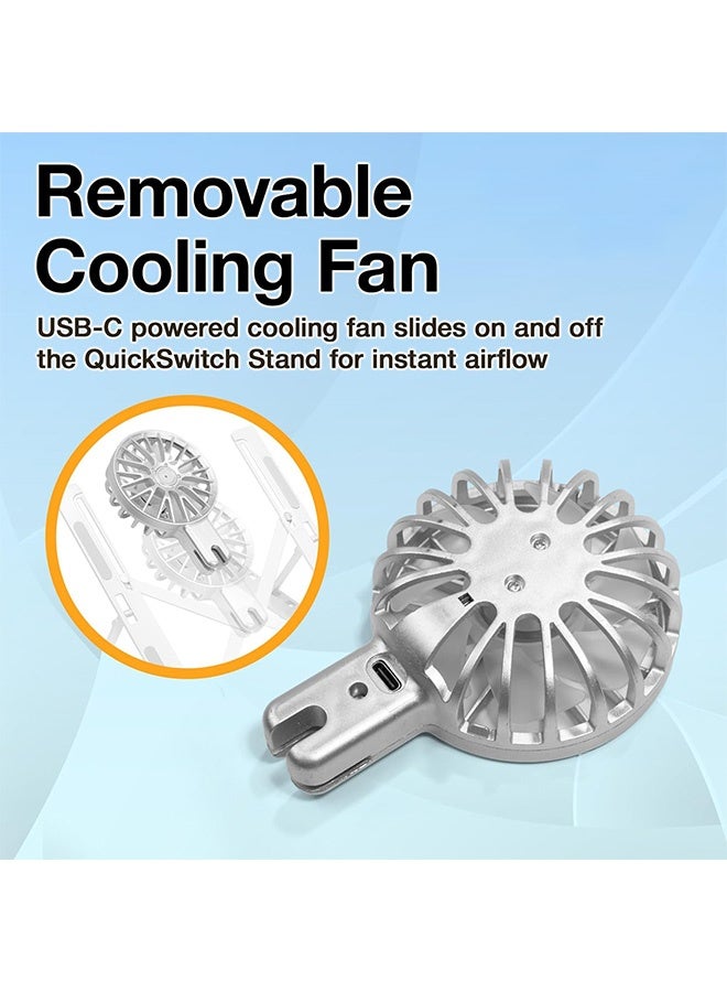 Gecomo Adjustable Laptop Stand, Aluminum Alloy Portable Foldable Laptop Stand, Ultra-Light Aluminum with Non-Slip Silicone Grip & Optimized Heat Dissipation (Silver) - Image 3