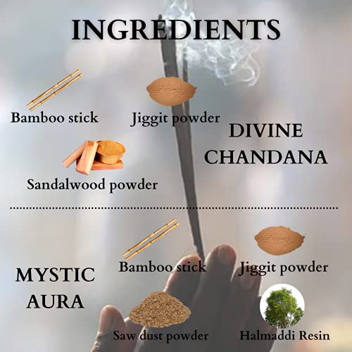 Sugandhim Agarbatti Handmade Prayer Stick Divine Chandana & Mystic Aura, 50gms x 2 Packs, 35 Sticks Each, Organic, Ayurvedic, Natural Holistic Fragrance, Hand Dipped, Non Toxic, Chemical Free - Image 5