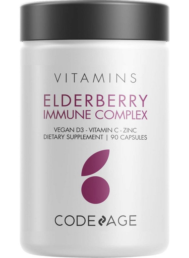Codeage Organic Black Elderberry Supplement Vitamin C D Zinc Fermented Black Elderberries Vitamins Elderberry Fruit Extract Pills Concentrate Sambucus Berries Flavonoid Vegan 90 Capsules - Image 2