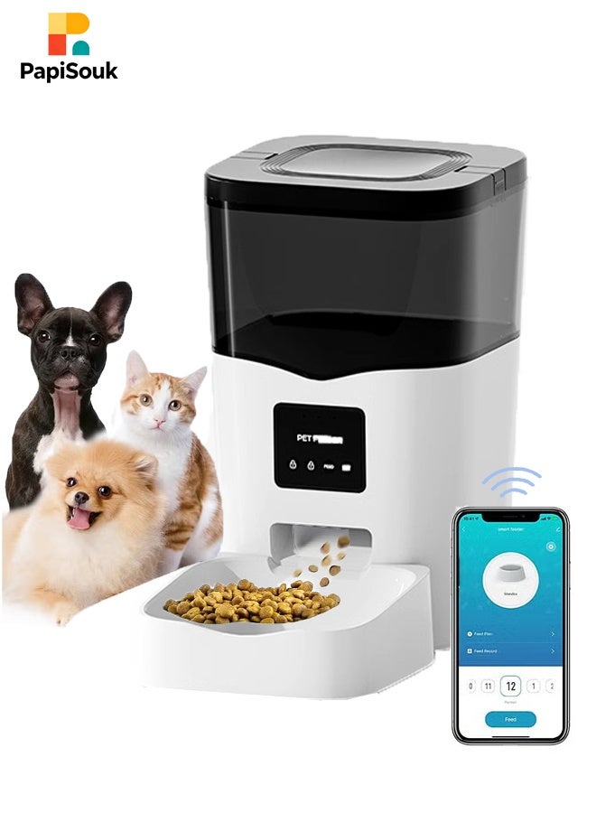 PapiSouk Pet Feeder, Smart Pet Food Dispenser with App Control Portion Control&Timer Setting, Auto Dog Feeder 1-10 Meals, Voice Record, Small & Medium Pets, BPA-Free, 2.4G Wi-Fi ONLY, 3L/13cup - Image 1