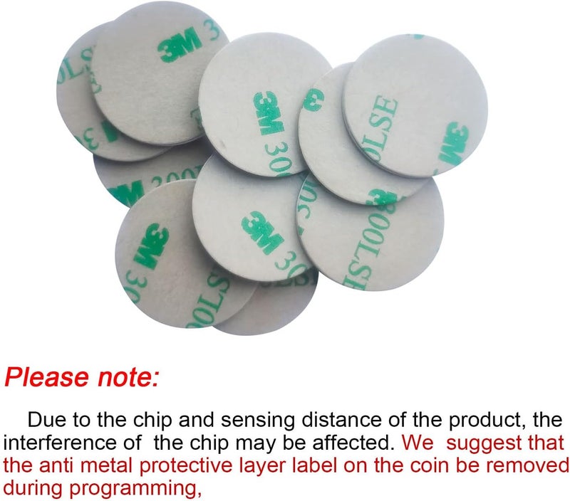 hecere 13.56Mhz ISO14443A RFID PVC Coin Card Sticker Anti-Metal Tag UID Changeable Sector0 Block0 Rewritable(Pack of 10) - Image 3