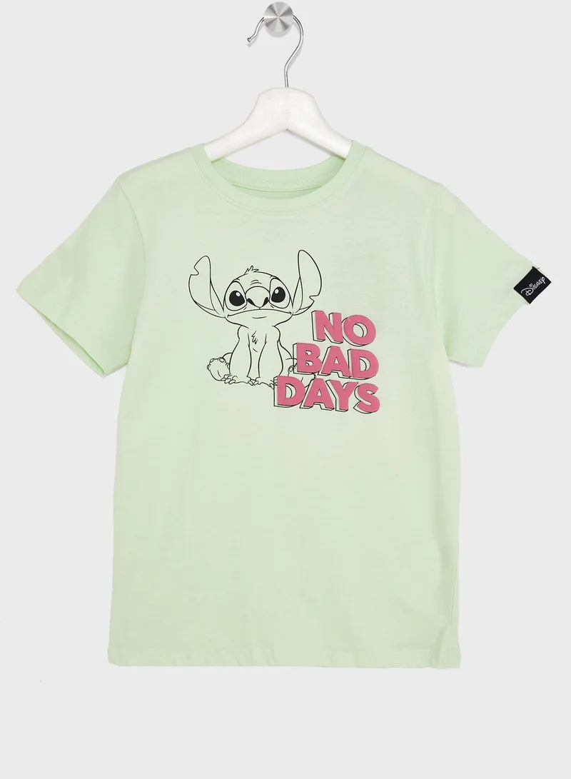ديزني ليلو & ستيتش Disney Stitch Teen Girls Crew Teck T-Shirt