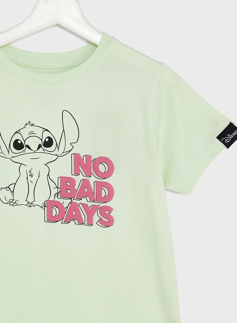 ديزني ليلو & ستيتش Disney Stitch Teen Girls Crew Teck T-Shirt