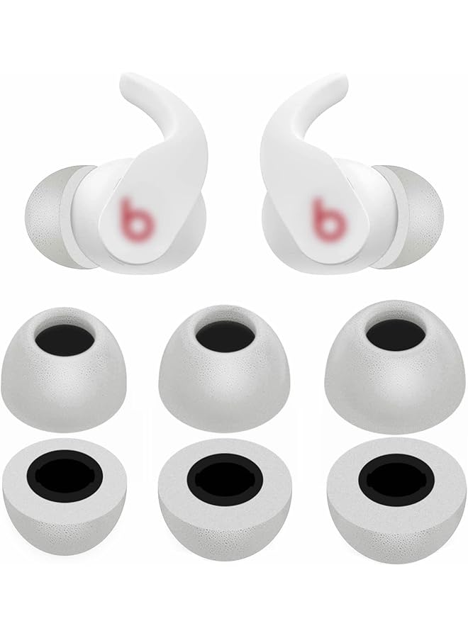 erorex Memory Foam Tips Compatible With Beats Fit Pro Studio Buds Mixed Size Replacement Noise Reduce Anti Slip Fit In Case No Silicone Pain Eartips Accessories For Fit Pro Studio Buds SML 3 White - Image 1