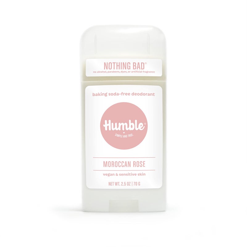 HUMBLE SIMPLE AND TRUE. HUMBLE BRANDS Aluminum-Free Deodorant, Vegan and Cruelty- free, Formulated for Sensitive Skin, Moroccan Rose, 2.5 Ounce (Pack of 1) - Image 1
