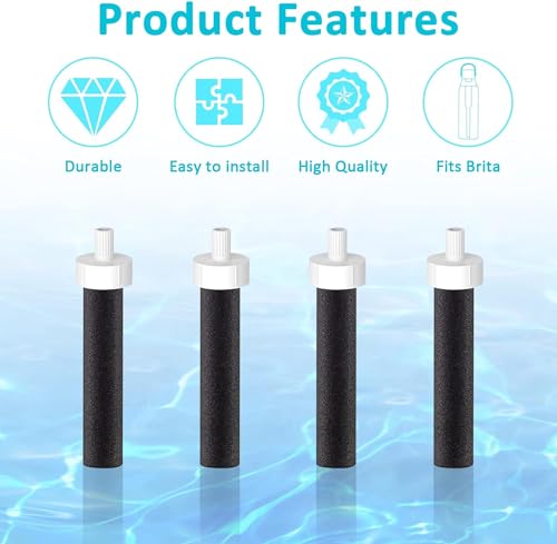 JAYOBGO Brita Bottle Mouthpiece Replacement - 3PC Silicone Mouthpiece, 4PC Filter Cartridges, Bottle Parts - Image 4