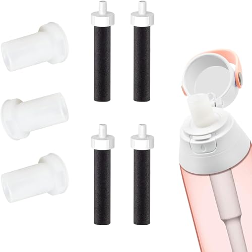 JAYOBGO Brita Bottle Mouthpiece Replacement - 3PC Silicone Mouthpiece, 4PC Filter Cartridges, Bottle Parts - Image 1