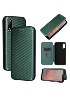Case Cover For For Sony Xperia Ace II Carbon Fiber Texture Horizontal Flip TPU + PC + PU Leather Case with Card Slot(Green)