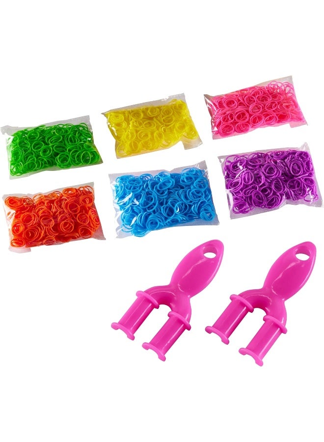 Cra-Z-Art Cra-Z-Loom Ultimate Tub with 3000 Bold & Bright Brands, 2- Prong Loom - Image 3