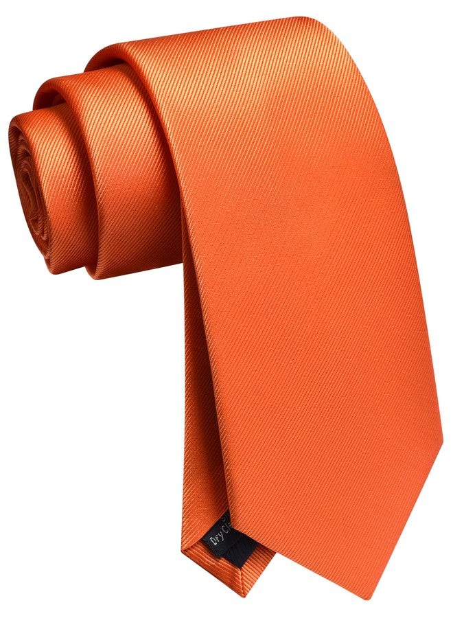 Branduce Burnt Orange Tie for Men Wedding Business Premium Silk 63'' Extra Long Necktie (TA10-37) - Image 1