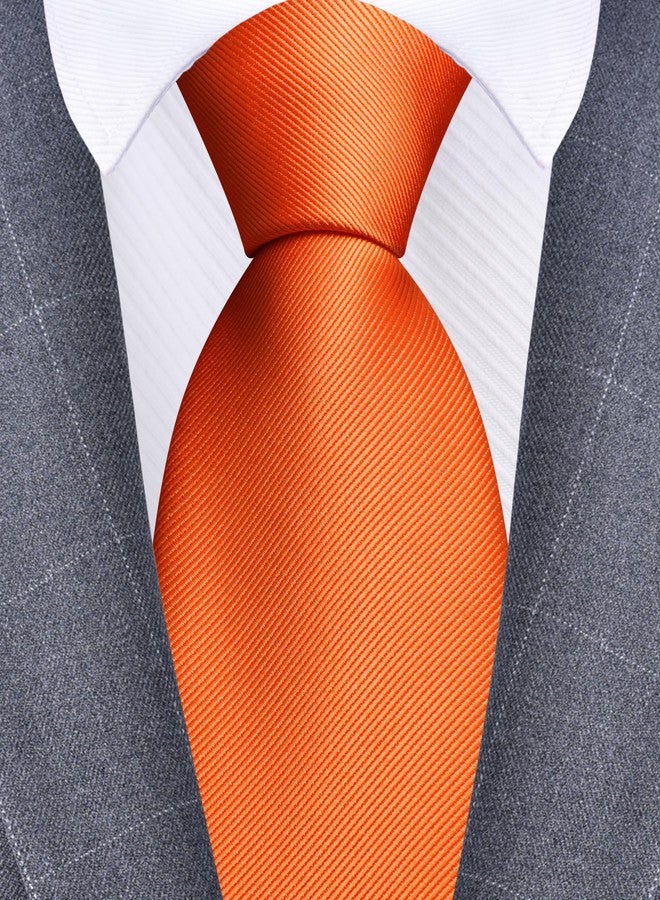 Branduce Burnt Orange Tie for Men Wedding Business Premium Silk 63'' Extra Long Necktie (TA10-37) - Image 2