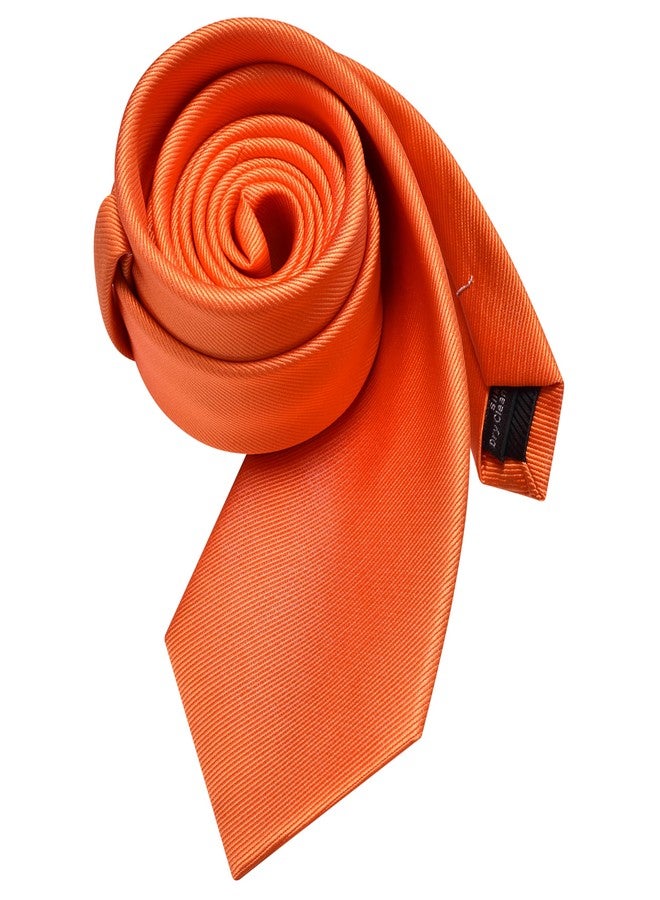 Branduce Burnt Orange Tie for Men Wedding Business Premium Silk 63'' Extra Long Necktie (TA10-37) - Image 3