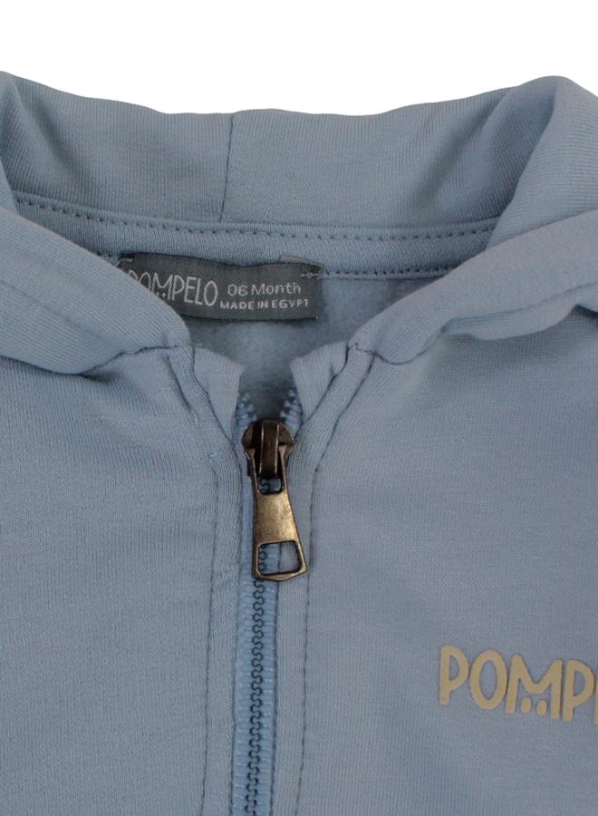 Pompelo Baby Boys Cotton Hoodie – Baby Blue with “Pompelo” Design - Image 3