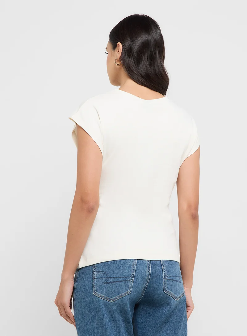 فيرو مودا TAYLOR Short sleeve TIE detail top