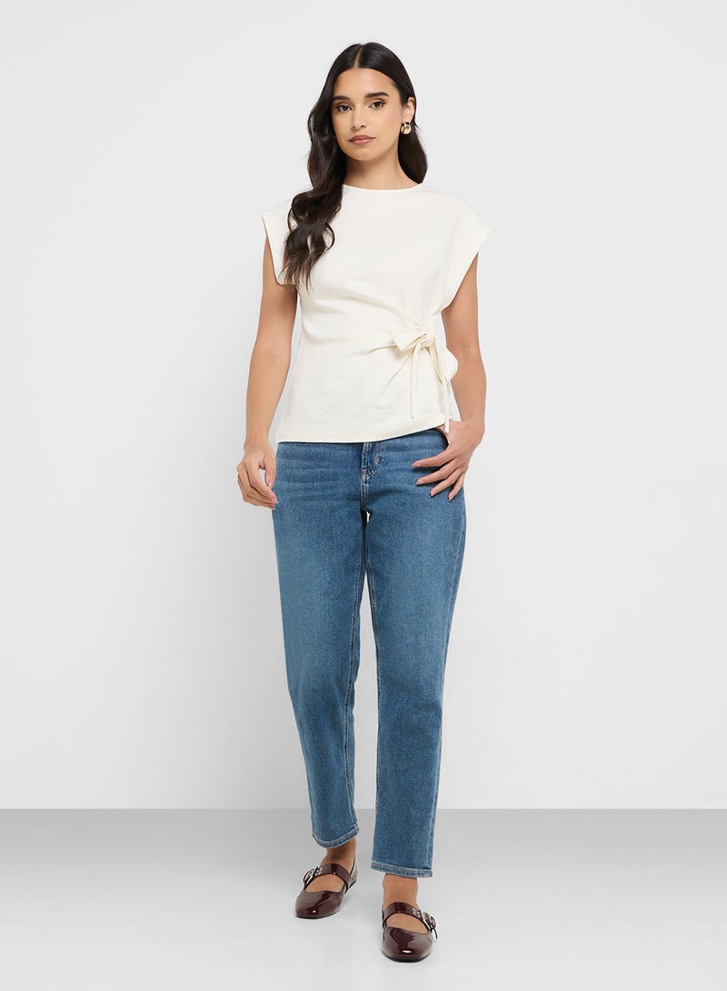 VERO MODA Tie Waist Detail Cap Sleeves Top  - Image 4