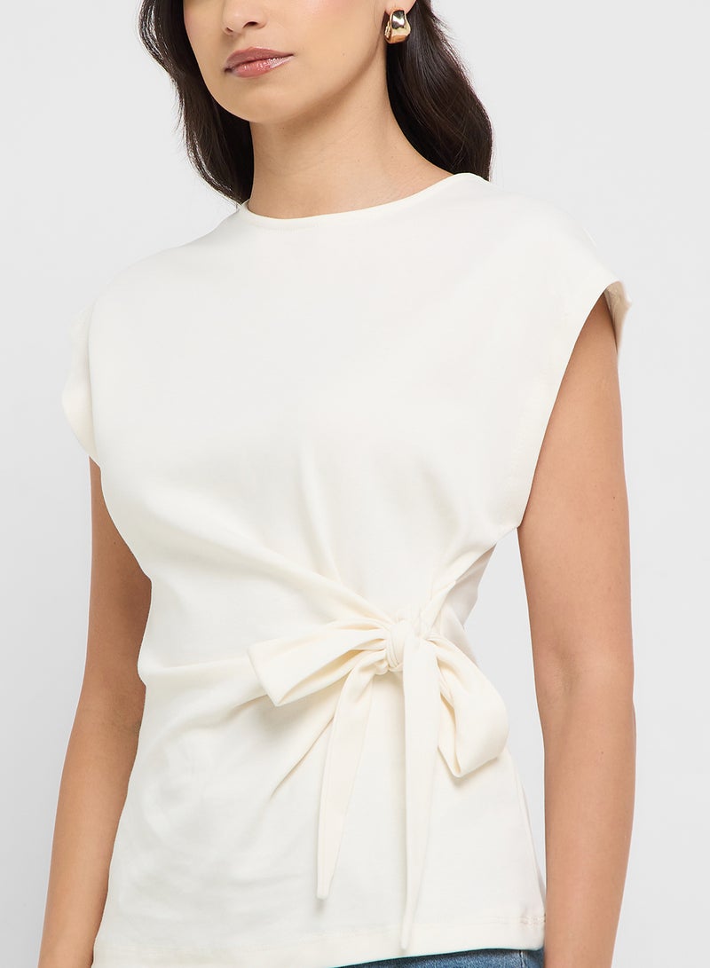 VERO MODA Tie Waist Detail Cap Sleeves Top  - Image 3