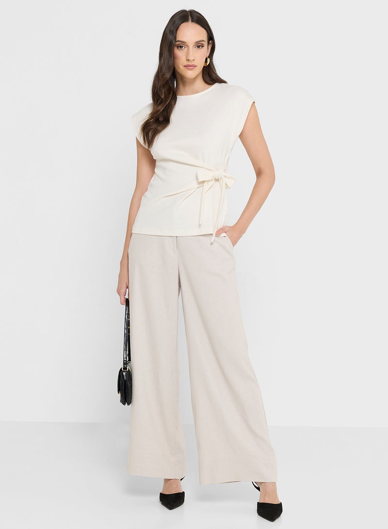 VERO MODA Tie Waist Detail Cap Sleeves Top - Image 5