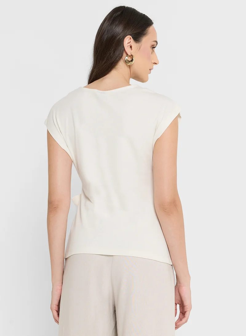 VERO MODA Tie Waist Detail Cap Sleeves Top