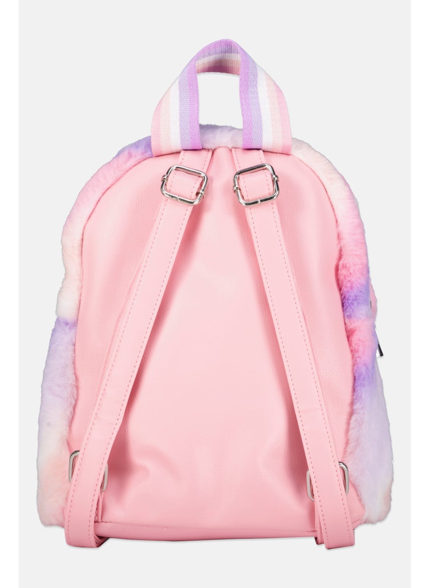 OMG Accessories Kids Girl Faux Fur Mini Backpack 24 H x 23 L x 9 W cm, Pink Combo  - Image 2
