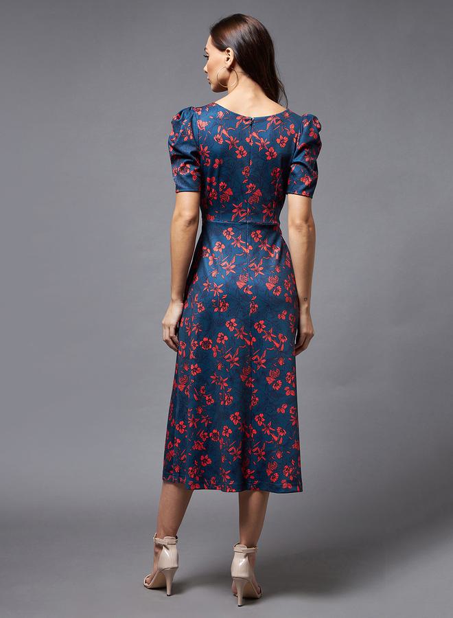 Miss Chase Miss Chase Floral Print Pocket Detail Wrap Midi Dress  - Image 3