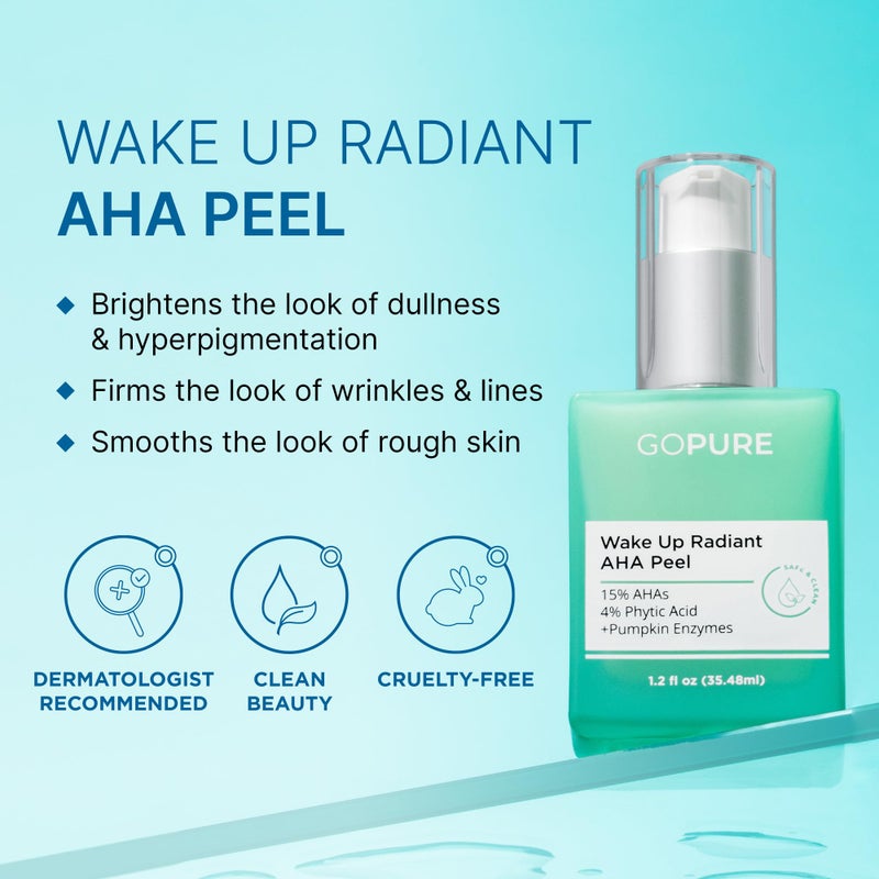goPure Wake Up Radiant AHA Peel â€“ Gentle Resurfacer, Visibly Brightens Dark Spots, Smooths the Look of Rough Skin & Visibly Firms Lines, Great For All Skin Types - Image 2