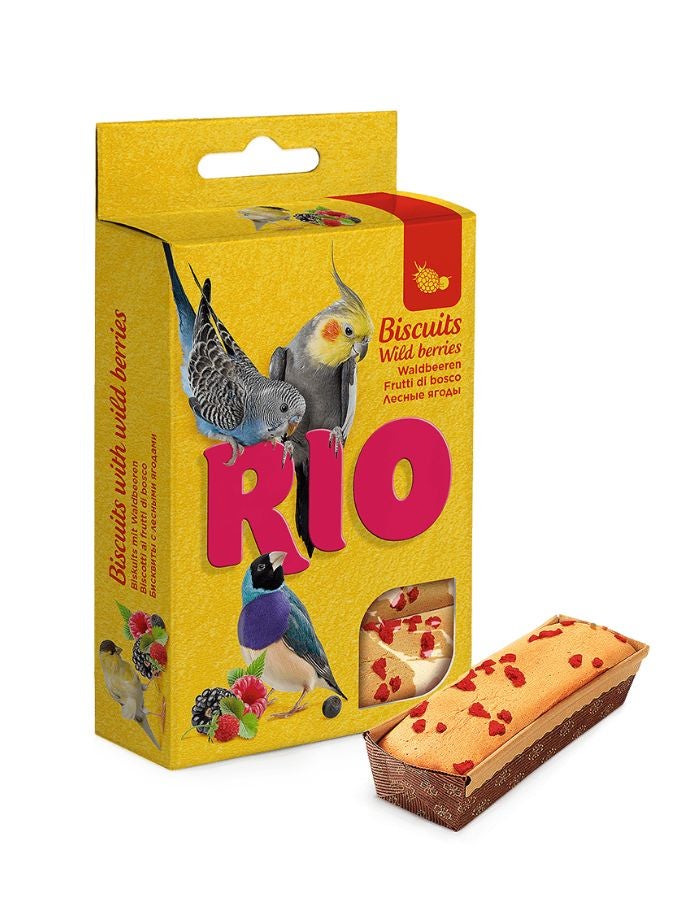 RIO Biscuits for All Birds with Wild Berries – Oven-Baked Natural Treats 5×7g