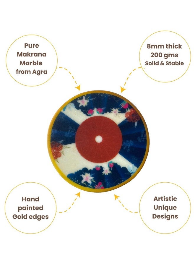 D'ORABLE Dorable Coasters - Marble Round Tea Coasters for Dining Table - Set of 2. The Whirl of The Kewda Coasters for Valentine's Day Gifting. - Image 5