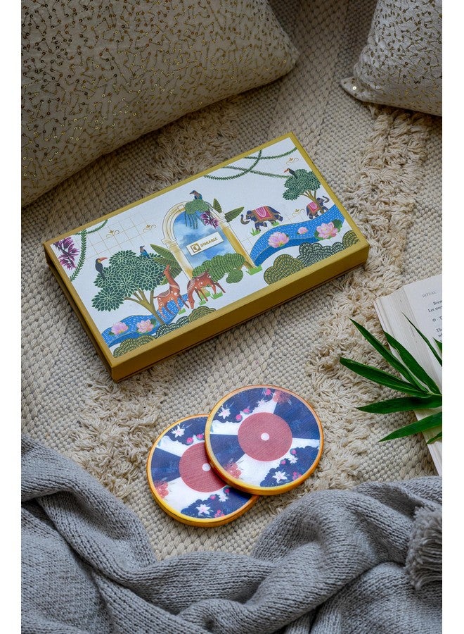 D'ORABLE Dorable Coasters - Marble Round Tea Coasters for Dining Table - Set of 2. The Whirl of The Kewda Coasters for Valentine's Day Gifting. - Image 3