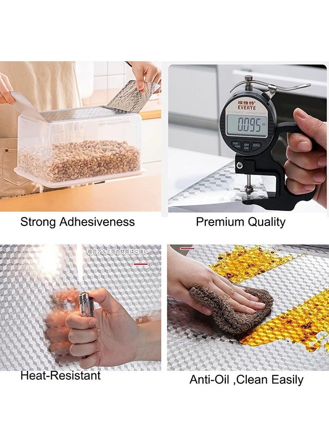 Arabest Kitchen Backsplash Wallpaper Stickers, Stickers Self Adhesive Aluminum Foil Oil Proof Waterproof Stove Sticker (40*300cm, Chequered) - Image 4