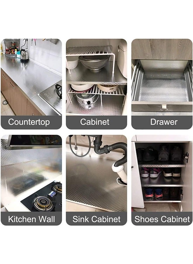 Arabest Kitchen Backsplash Wallpaper Stickers, Stickers Self Adhesive Aluminum Foil Oil Proof Waterproof Stove Sticker (40*300cm, Chequered) - Image 3