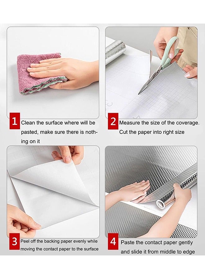 Arabest Kitchen Backsplash Wallpaper Stickers, Stickers Self Adhesive Aluminum Foil Oil Proof Waterproof Stove Sticker (40*300cm, Chequered) - Image 5