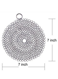 Stainless Steel Cast Iron Cleaner, 7 Inch Chainmail Scrubber for Cast Iron Frying Pan Pots Pre-Seasoned Dutch Ovens Waffle Grill Cleaning (7inch Round) - pzsku/Z4AA565CFCFEC1428CBB1Z/45/_/1657207099/2e5d71fa-58a0-4813-9f21-5fcfc19aca8a