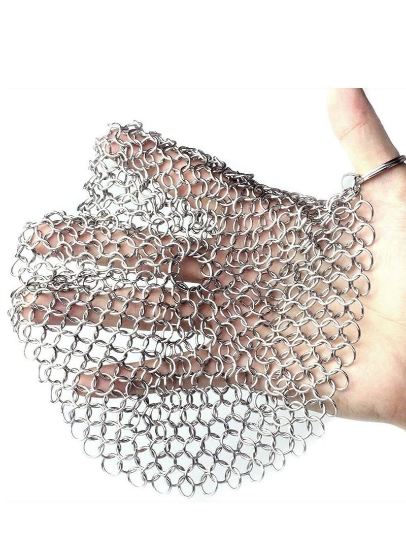 Rubik Stainless Steel Cast Iron Cleaner, 7 Inch Chainmail Scrubber for Cast Iron Frying Pan Pots Pre-Seasoned Dutch Ovens Waffle Grill Cleaning (7inch Round)  - Image 3