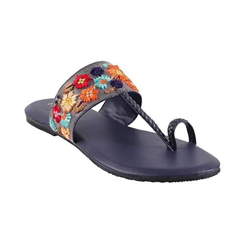 Metro Womens Synthetic Blue Slippers (Size (6 UK (39 EU)) - Image 2