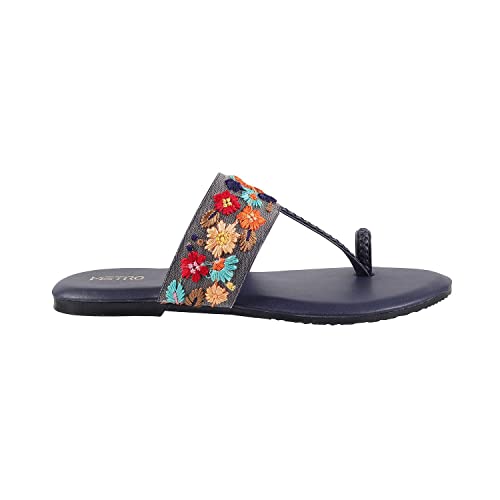 Metro Womens Synthetic Blue Slippers (Size (6 UK (39 EU)) - Image 3