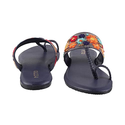 Metro Womens Synthetic Blue Slippers (Size (6 UK (39 EU)) - Image 5
