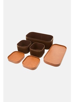 Muy Mucho 3 Pcs Storage Boxes With Lid Set 32 L x 12 H x 16 W, Brown  - Image 3