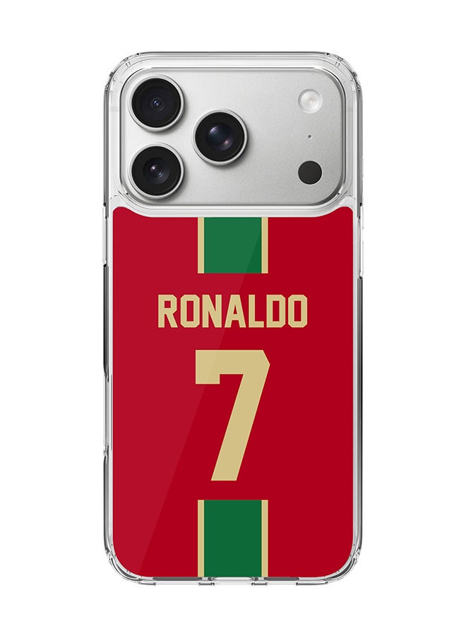 Stylizedd Classic Clear MagSafe Case for iPhone 17 Pro , Hybrid Soft Case Flexible Edges Anti Drop TPU PC Gel Thin Transparent Cover [ Designed for iPhone 17 Pro ] - Football Team - Portugal, Player Name - Ronaldo