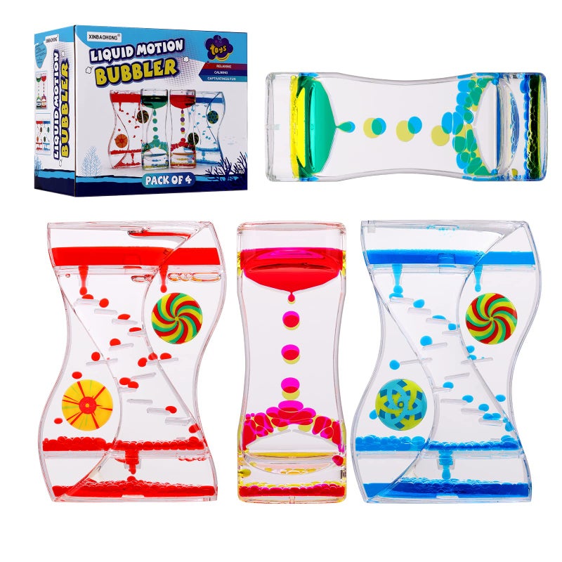 XINBAOHONG Liquid Motion Bubbler Sensory Toy for Kids and Adults 4PackCalming Stress Relief Fidget Toys for ADHD Autism Office Desk Decor - Image 3
