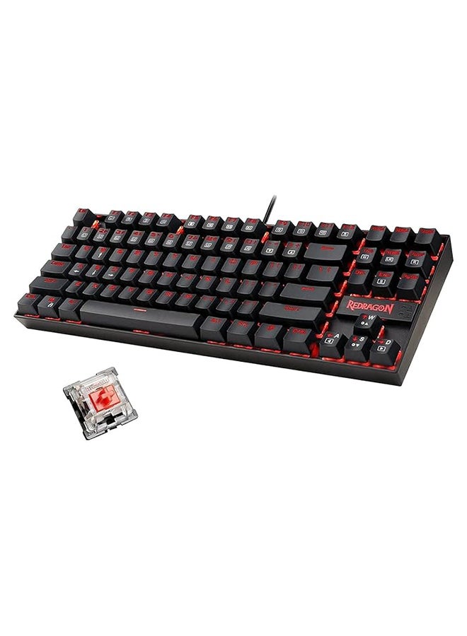 REDRAGON K552-2 87 Keys 60% Small Tkl Mechanical Gaming Keyboard (Black Red Led Backlit) - Image 3