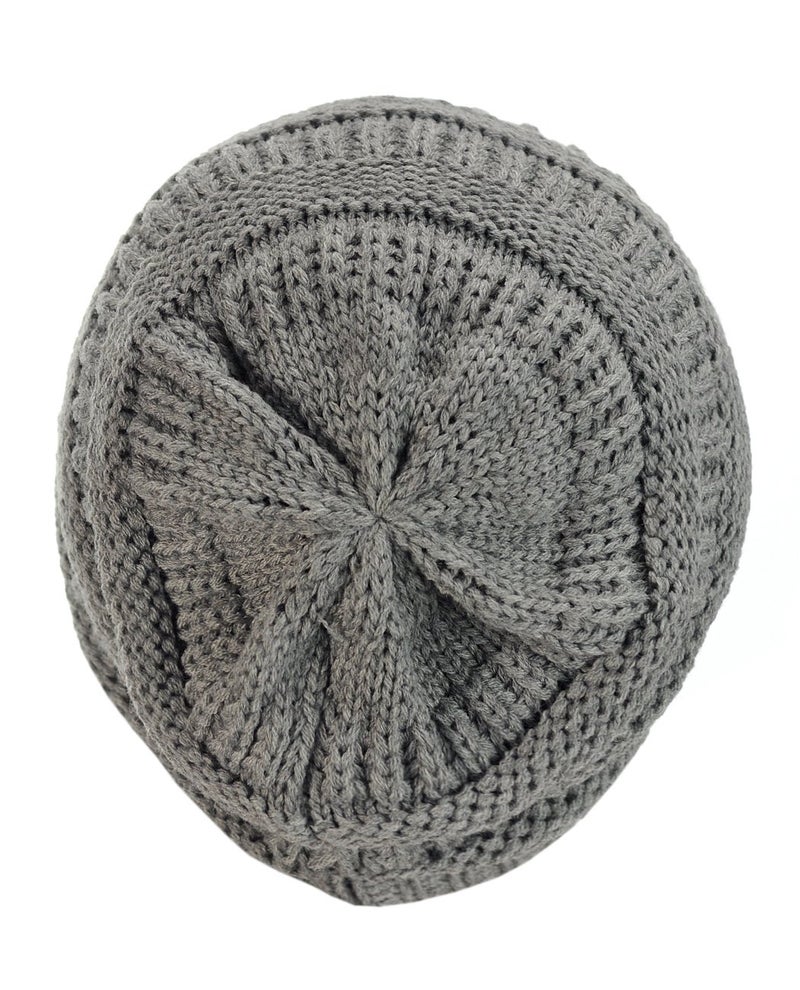 Cc C.C Trendy Warm Chunky Soft Stretch Cable Knit Beanie Skully, Light Melange - Image 3